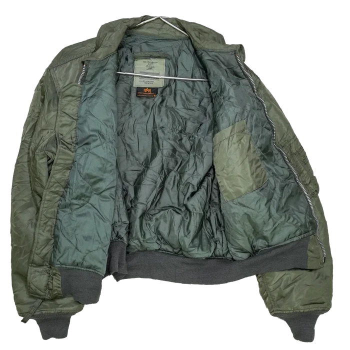 US Made Alpha Industries Olive CWU-45/P Flyers Jacket - XLarge - Army & Outdoors - Flight Jackets