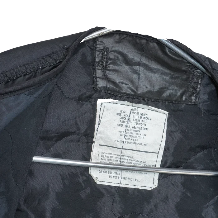 US Made Black M65 Field Jacket Liner - Large - Army & Outdoors - Jacket Liner