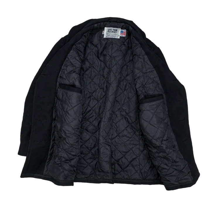US Made Schott 740N Grey Pea Jacket - 40, Medium - Army & Outdoors - Great Coats