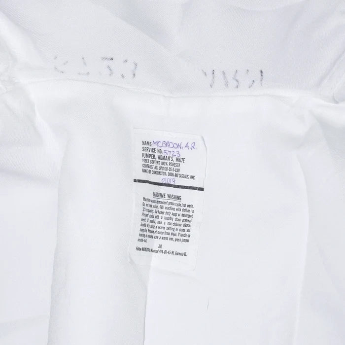 US Navy Women's White Middy Shirt - 8R, Small - US Navy Surplus - Service Shirts
