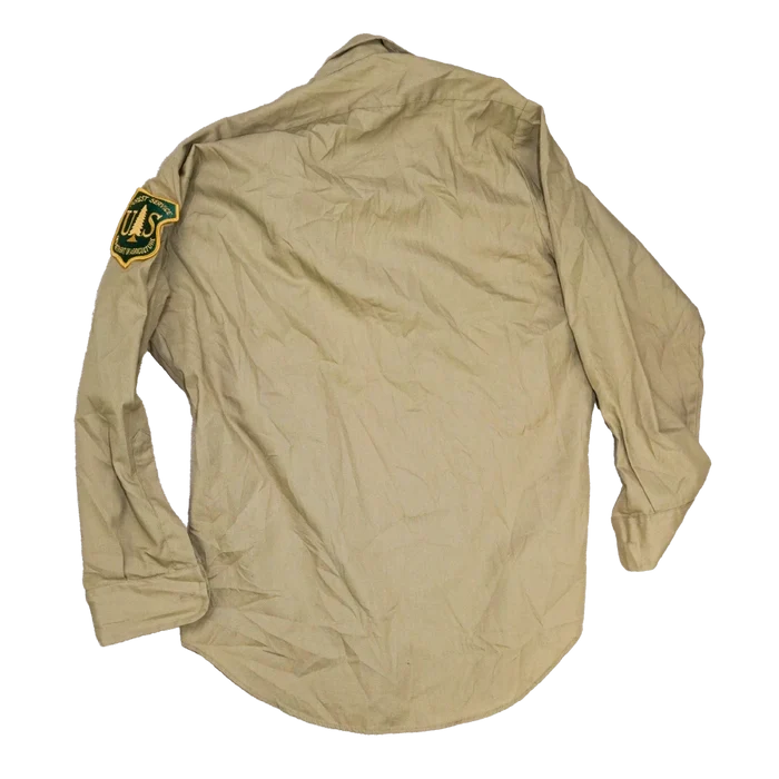 USDA Forest Service Tan Long Sleeve Shirt - 15.5, Medium - Army & Outdoors - Field Shirts