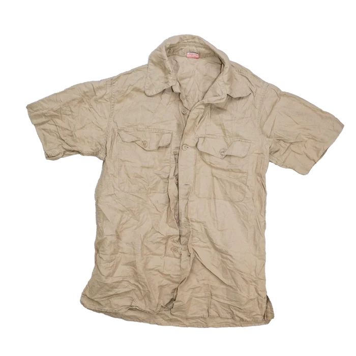USGI 1960s Khaki Short Sleeve Shirt - Small - US Army Surplus - Service Shirts