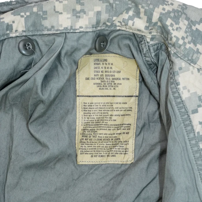 USGI ACU M65 Jacket - Large XLong - US Army Surplus - Field Jackets