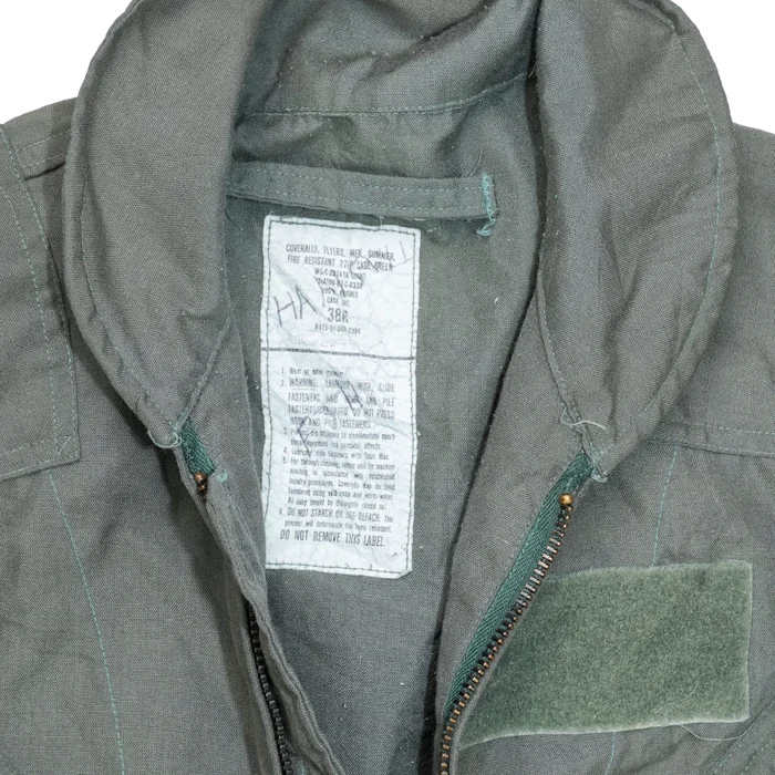 USGI CWU-27/P Olive Flyers Coveralls - 38R, Medium - US Air Force Surplus - Overalls