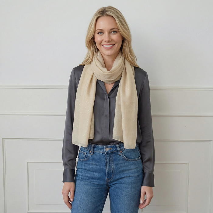 Viano Sparkle Scarf Cream