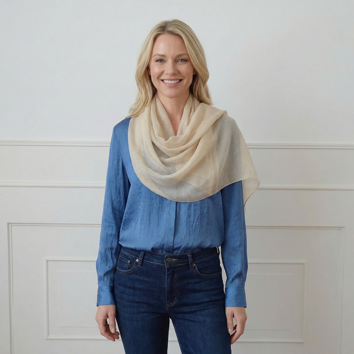 Viano Sparkle Scarf Cream