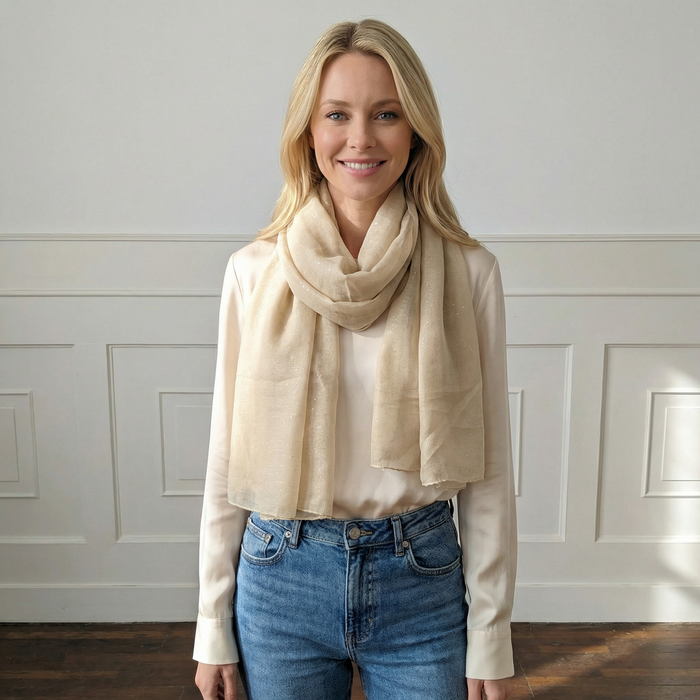 Viano Sparkle Scarf Cream