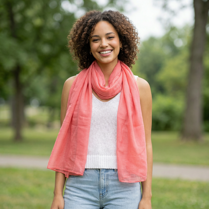 Viano Sparkle Scarf Dusky Pink