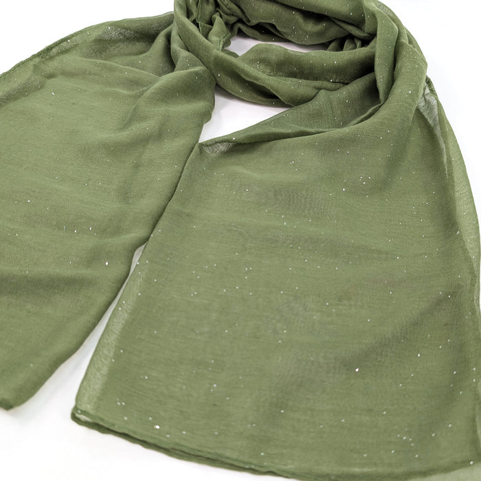 Viano Sparkle Scarf Khaki Green