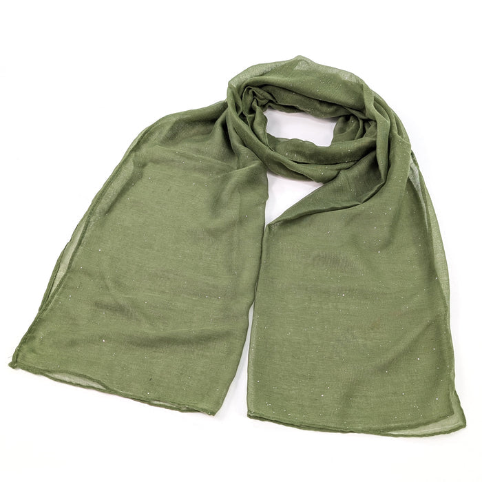 Viano Sparkle Scarf Khaki Green
