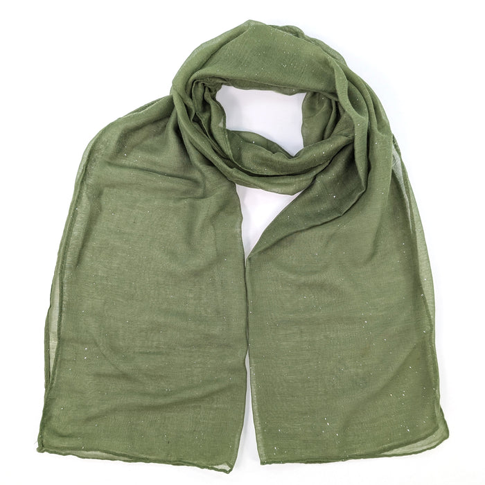 Viano Sparkle Scarf Khaki Green