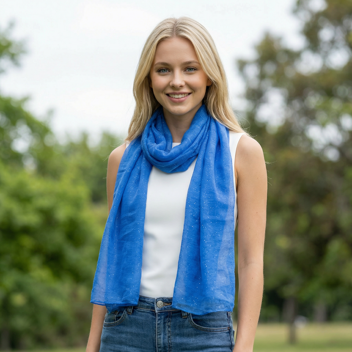 Viano Sparkle Scarf Royal Blue