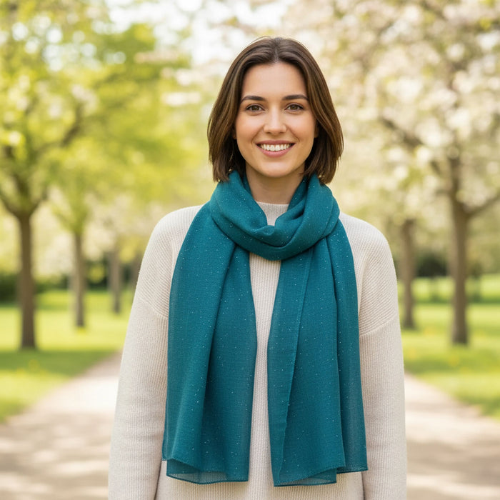 Viano Sparkle Scarf Teal