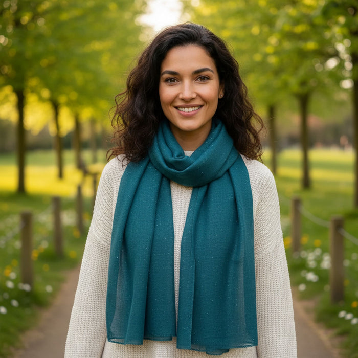 Viano Sparkle Scarf Teal