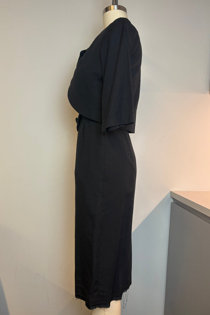 Vintage Black Tea Dress With Jacket