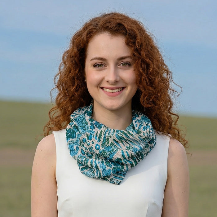 Walk On The Wild Side - Teal - Magnetic Neck Scarf - Exclusive Design