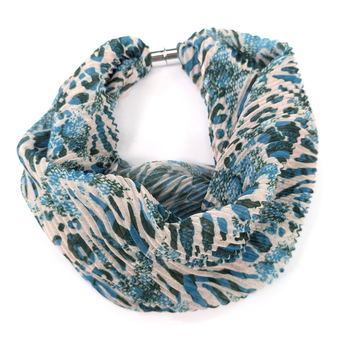 Walk On The Wild Side - Teal - Magnetic Neck Scarf - Exclusive Design