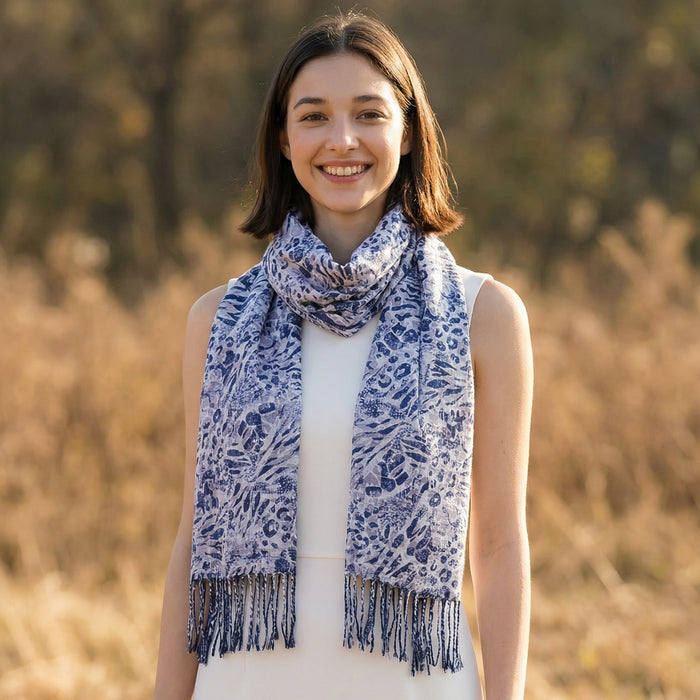 Walk On The Wild Side Pashmina Style Scarf - Latte (70x180cm) - Exclusive Design