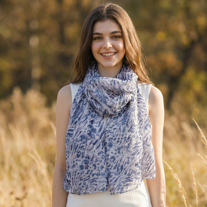 Walk On The Wild Side Scarf - Latte (50x180cm) - Exclusive Design