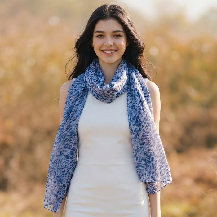 Walk On The Wild Side Scarf - Latte (50x180cm) - Exclusive Design