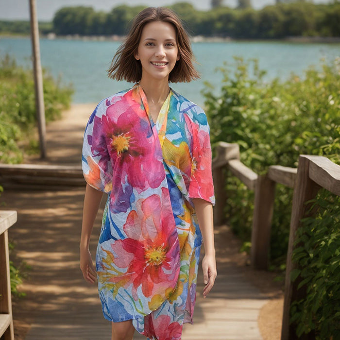 Watercolour Brights Cover Up/Kaftan (90x90cm) - Exclusive Design