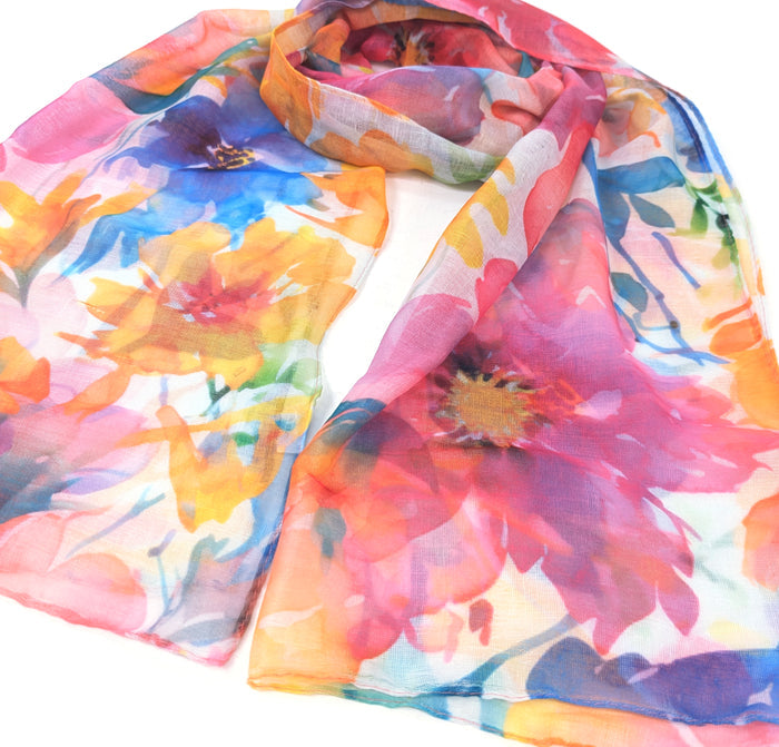 Watercolour Brights Scarf (50x180cm) - Exclusive Design