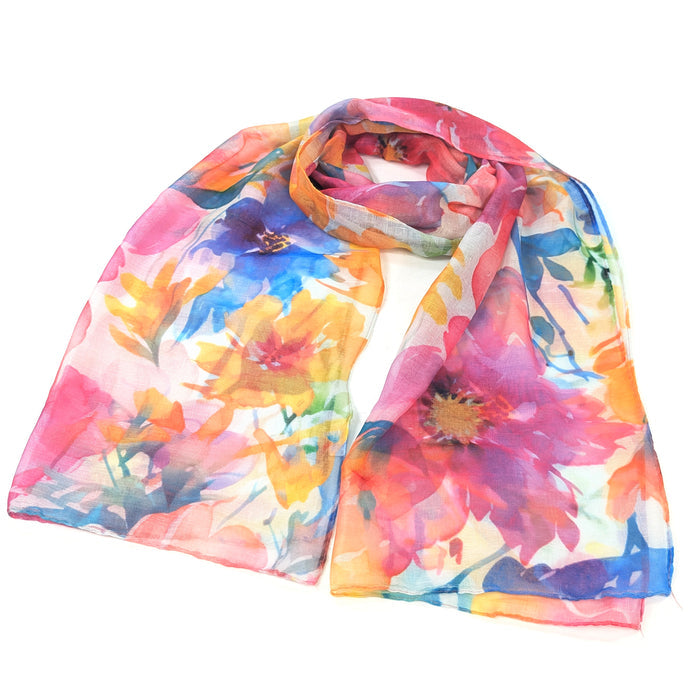 Watercolour Brights Scarf (50x180cm) - Exclusive Design