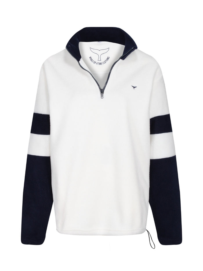Weybourne Unisex Fleece Quarter Zip - White - Whale Of A Time Clothing