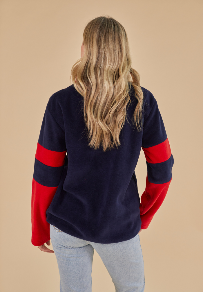 Weybourne Women's Fleece Quarter Zip - Navy - Whale Of A Time Clothing