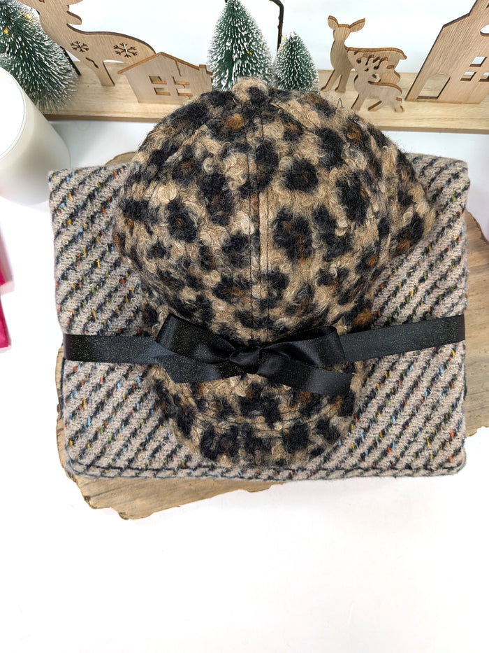 Wild Warmth Gift Set – Animal Print Cap & Chunky Tasselled Scarf