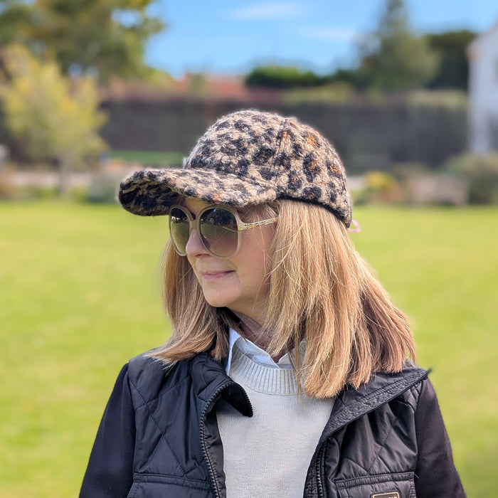 Wild Warmth Gift Set – Animal Print Cap & Chunky Tasselled Scarf