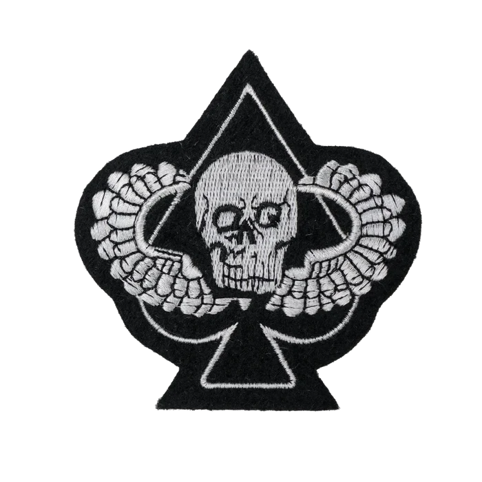 Winged Skull on Spade Morale Patch - Army & Outdoors - Flags, Badges & Insignia