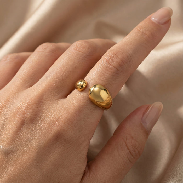 Wishbone Wrap Ring - Gold (Hypoallergenic and Waterproof)