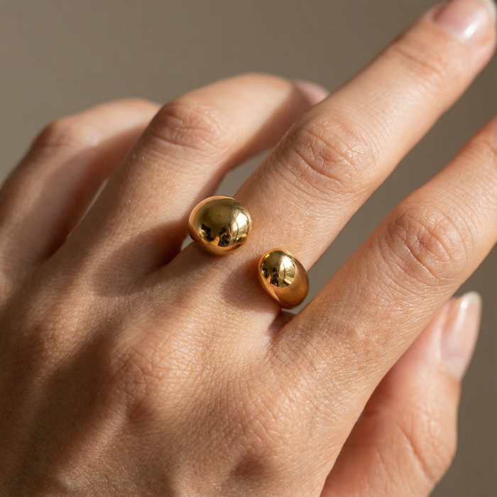 Wishbone Wrap Ring - Gold (Hypoallergenic and Waterproof)