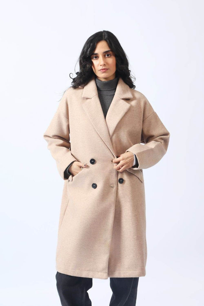 Womens long Coat - Light Beige - Dubai Offers Today