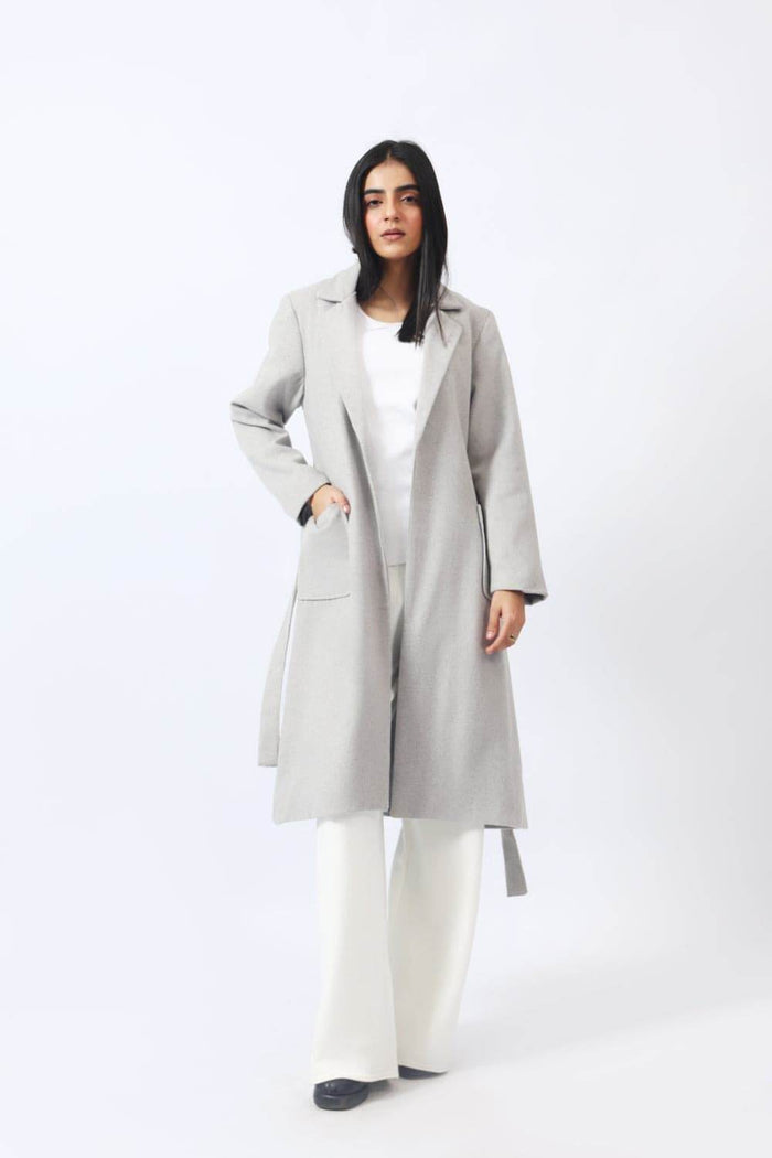 Womens Long Coat - Light grey - Dubai Offers Today