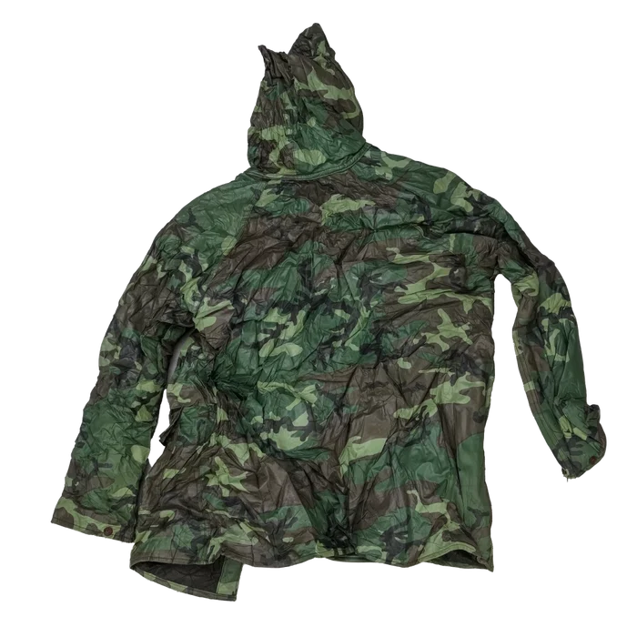 Woodfield Woodland Camo Vinyl Rain Jacket - Large - Army & Outdoors - Rain Jackets