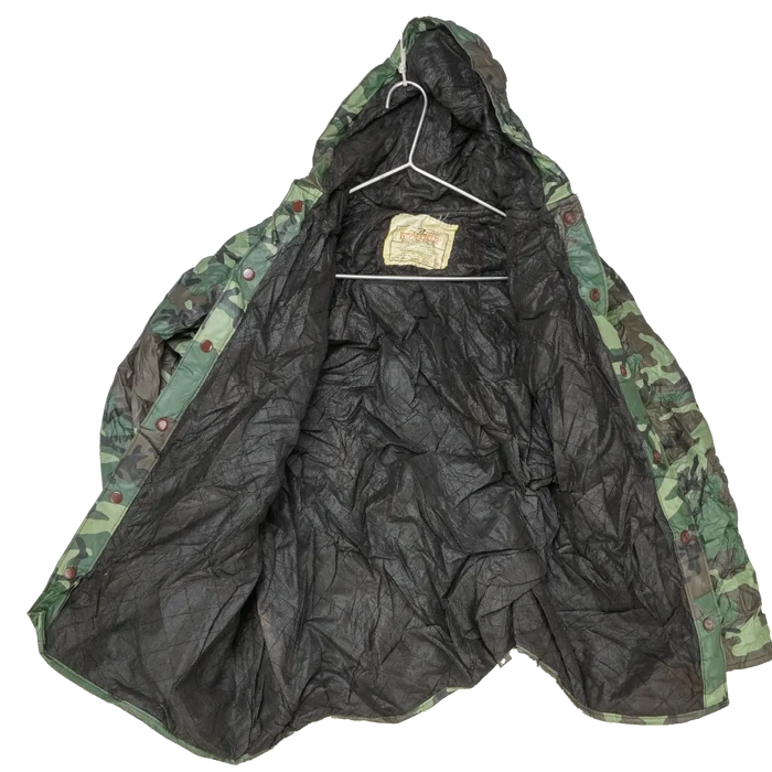 Woodfield Woodland Camo Vinyl Rain Jacket - Large - Army & Outdoors - Rain Jackets