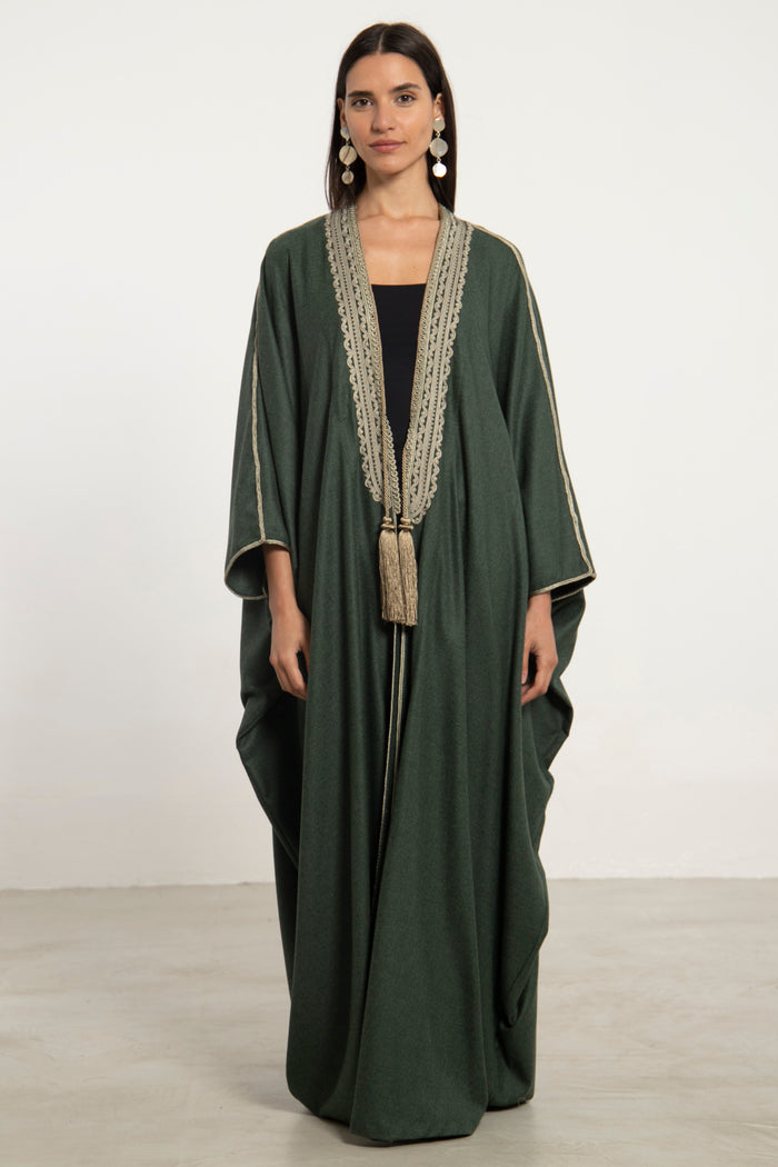 Wool & Cashmere Forest Green Abaya