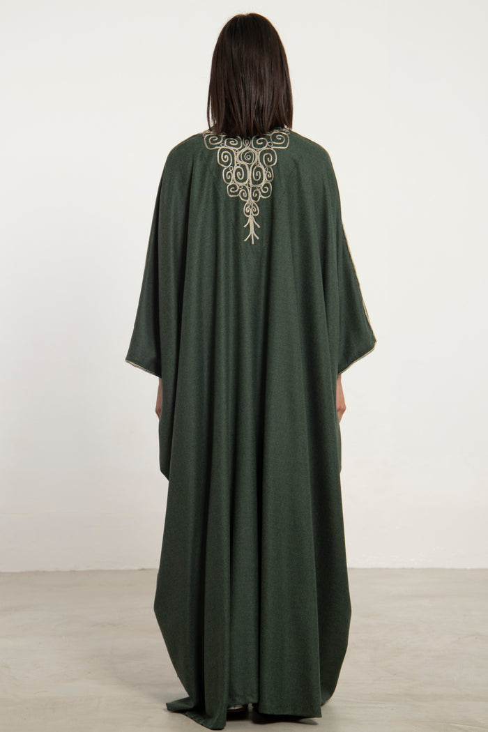Wool & Cashmere Forest Green Abaya