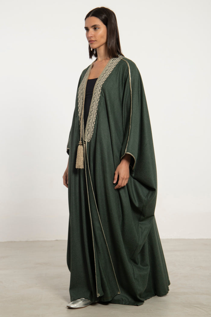 Wool & Cashmere Forest Green Abaya