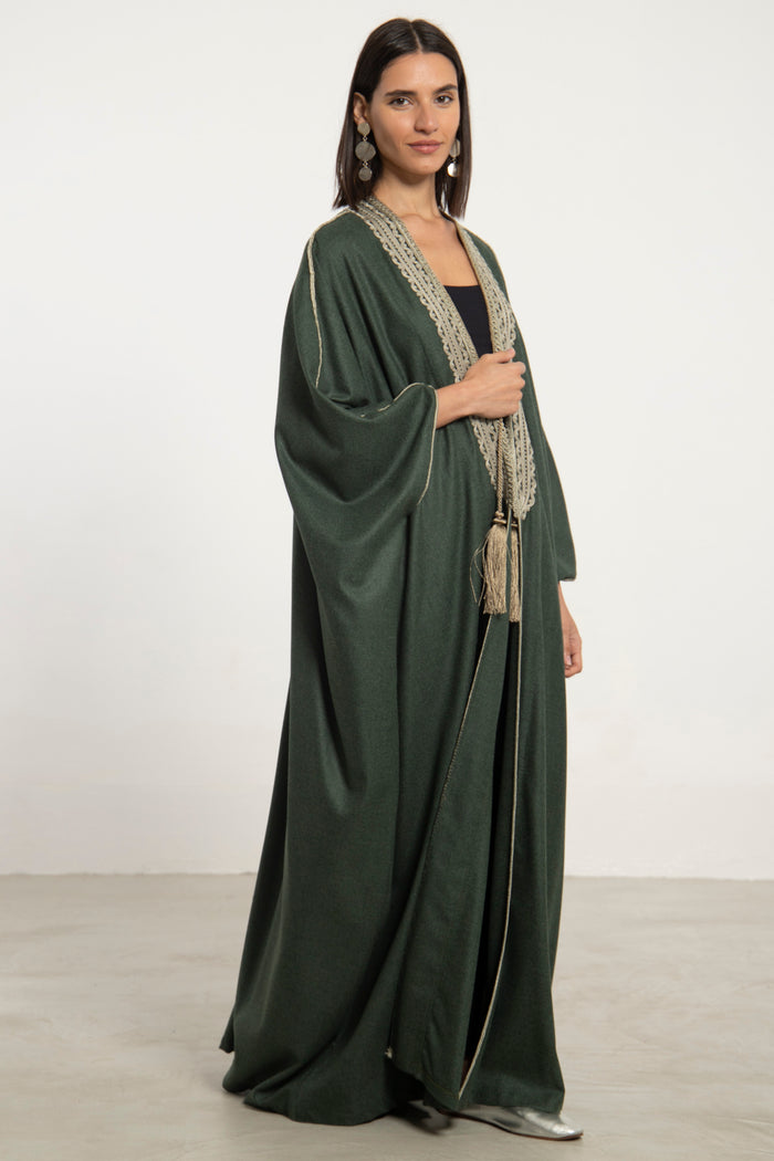 Wool & Cashmere Forest Green Abaya