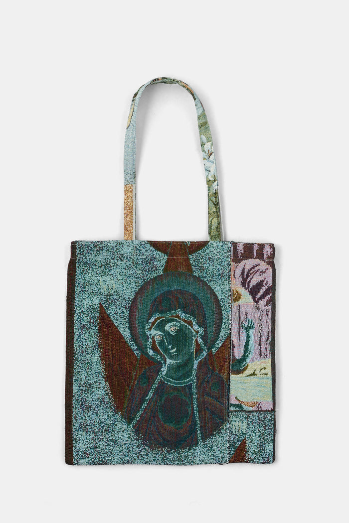 Woven Fabric Tote / Jesus Motif