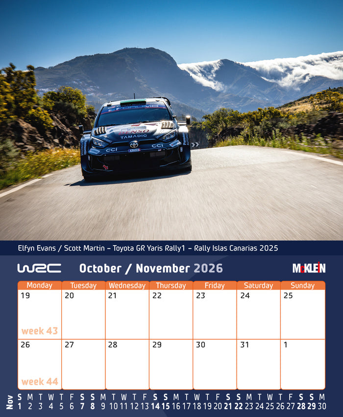 WRC 2026 Desktop Rally Calendar - History meets the Present