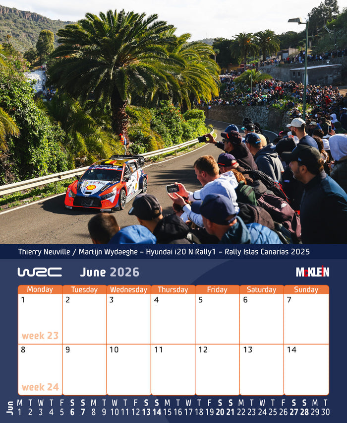 WRC 2026 Desktop Rally Calendar - History meets the Present
