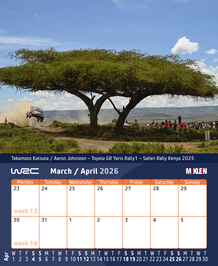WRC 2026 Desktop Rally Calendar - History meets the Present