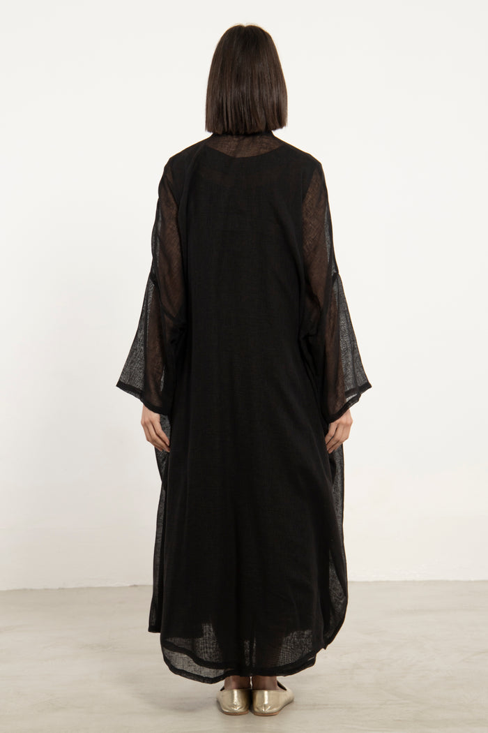 Yafa Linen Embroidered Black Set