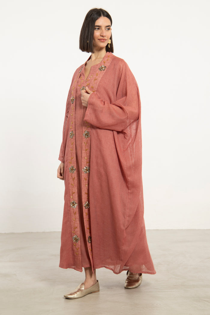 Yafa Linen Embroidered Blush Set