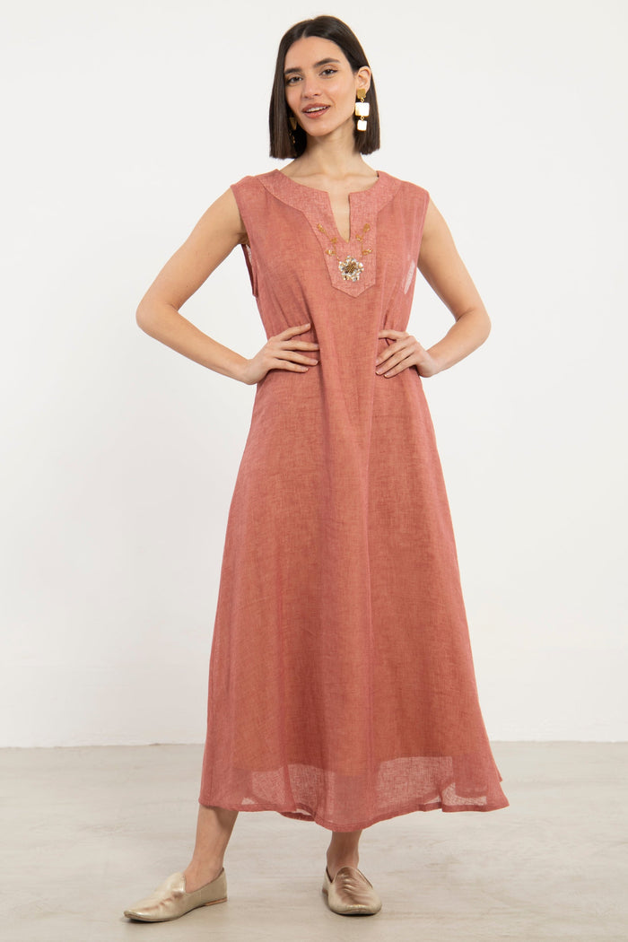 Yafa Linen Embroidered Blush Set