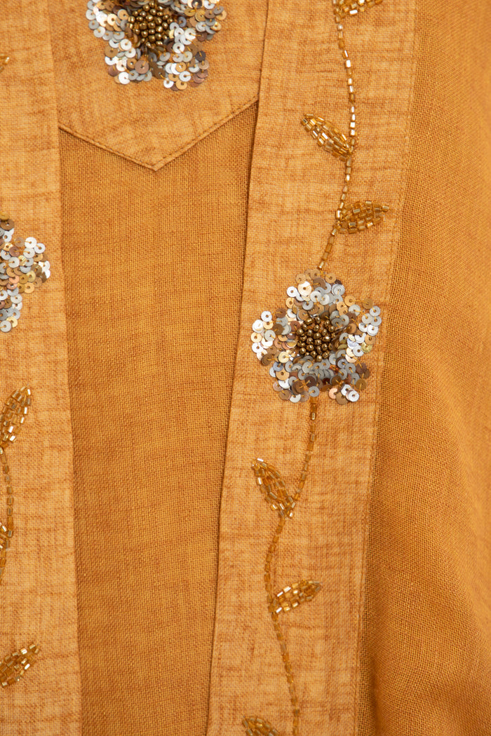 Yafa Linen Embroidered Yellow Set